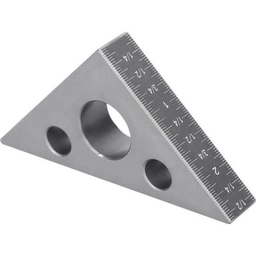 Carpenter Tools Triangle Ruler Aluminum Alloy 45/90 Degree Frosted Right Angle Gauge Woodworking Tool Woodworking Ruler
