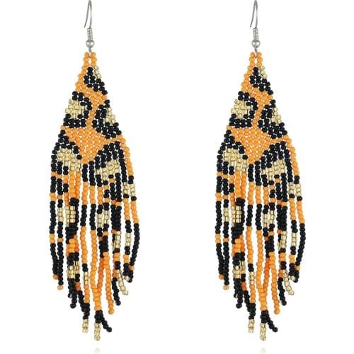 Chic Leopard Shape Earrings For Women Miyuki Beads Bohemian Earrings Femme Handmade Pendientes Jewelry Gift For Ladies
