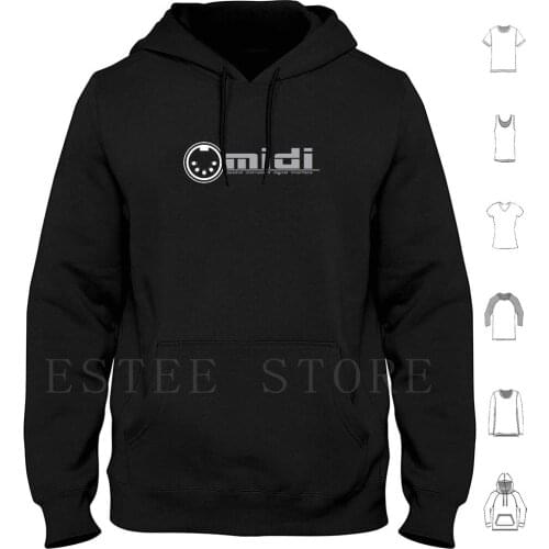 Midi-Musical Instrument Digital Interface Hoodies Long Sleeve Midi Synth Synthesizer Music Musical Instrument