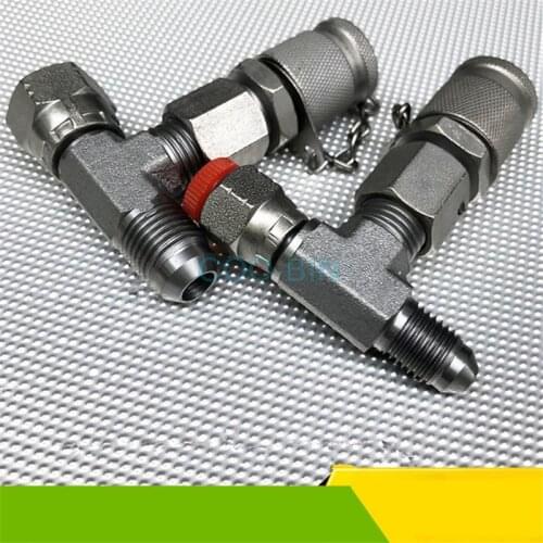 For HITACHI ZX 200-6 Excavator pressure measuring tee joint pilot test pressure gauge distribution valve nickel-plated tee