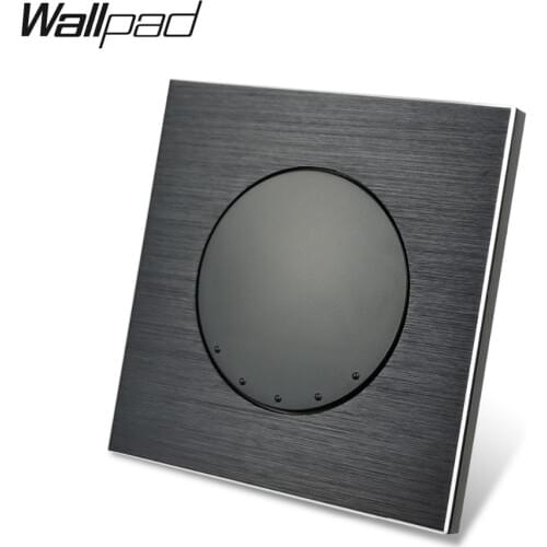 Wallpad L6 Black Aluminum 1 Gang Reset Momentary Switch for Doorbell Rolling Door 16A