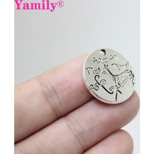Yamily 15pcs/20mm after all this time Words Charms, Antique silver words Charm pendant, DIY supplies,Jewelry Making
