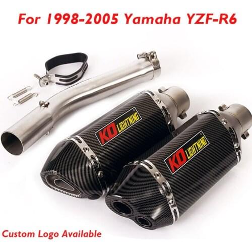YZF-R6 Motorcycle Exhaust Muffler Silencer Connection Middle Mid Pipe System for Yamaha YZF-R6 1998-2005