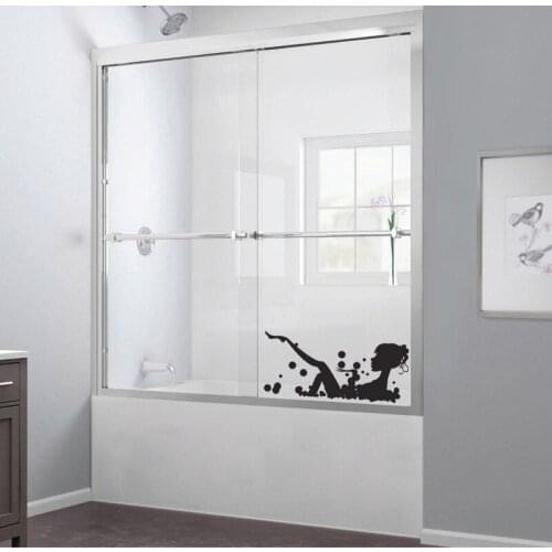 Funny Bathroom Wall Art Sticker Girl In Bubble Bath Decals Removable Home Decoration Glass Stickers A2199