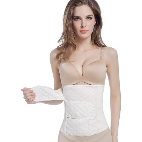 Women abdomen with pure cotton maternity corset waist plastic abdomen section bondage belt body with thin section Body Shaping