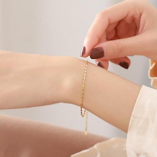 Fashion Simple Square Chain Bracelets For Women Party Jewelry Luxury 925 Sterling Silver Bracelets Lady Anniversary Gifts KOFSAC