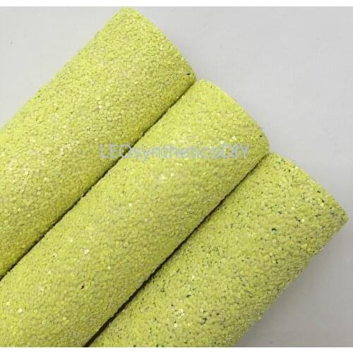 1PC 21X29CM Glitter Fabirc, Chunky Glitter Leather, LEMON Glitter Leather Sheets For Making Bows LEOsyntheticoDIY T353A