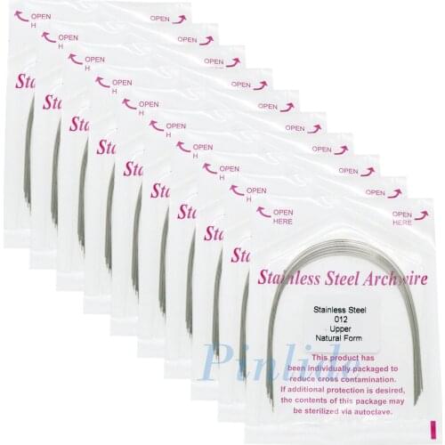 100Pcs Dental Orthodontic Round Arch Wire Natural Form Super Elastic Stainless Steel 012 Upper 10Packs