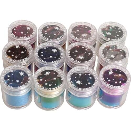 12 Rolls Mix Color Nail Art Transfer Foils Set Dazzle Colour Sticker
