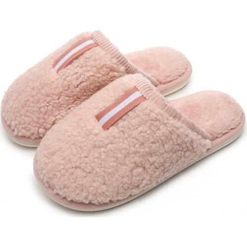 2021 Autumn winter cotton slippers women Warm non-slip household furry slippers Couple indoor home slippers