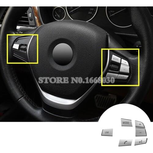 5pcs Inner Steering Wheel Button Trim Cover For BMW 3 4 Series F30 F31 F32 F34 2013-2018 Car accesories interior Car Trim
