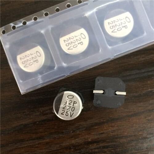 50pcs 220uF 25V NICHICON UX Series 10x10mm Chip Type 25V220uF SMD Aluminum Electrolytic Capacitor
