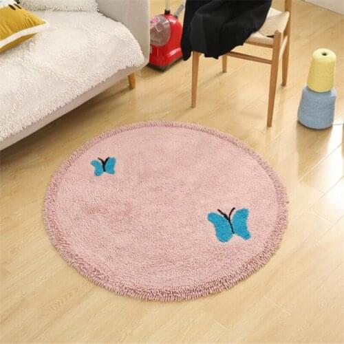 Free Shipping Round 100cm Cartoon Soft Door Mat Lovely Home Washable Carpet Comfortable Bath Pad Anti Slip Water Absorption Rug