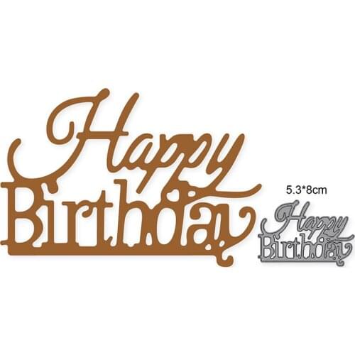 Letters Happy Birthday New 2021 Metal Cutting Dies For DIY Scrapbooking And Card Making Decorative Embossing Die Cut Craft Dies