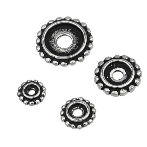 Handmade 925 silver thai spacer beads thai silver spacers diy bracelets beads jewelry accessory beads