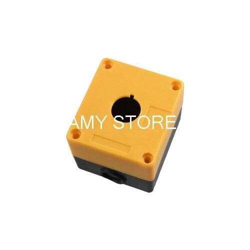 Black Orange Single Button Pushbutton Switch Control Station Box