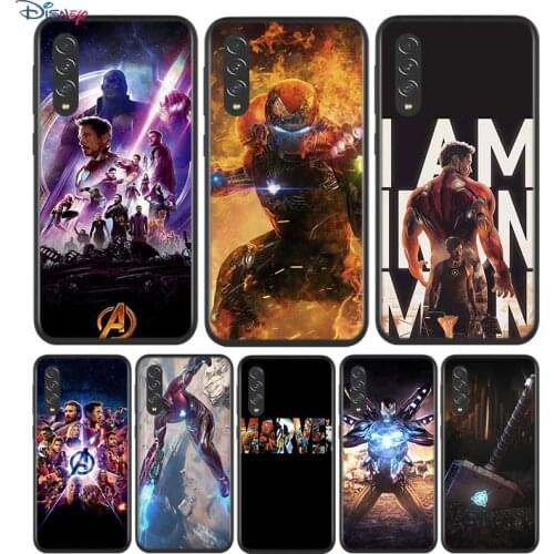Black Soft Iron Man Marvel Avengers For Samsung Galaxy A90 A80 A70 A70S A60 A50 A40 A30 A30S A20S A20E A10 A10E Phone Case