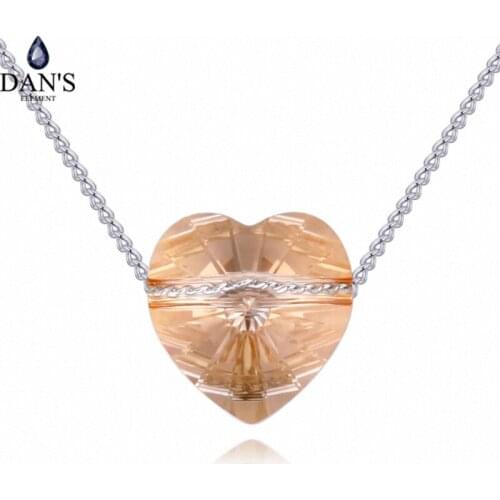 DANS ELEMENT Fashion Retro Geometric&Crystal Pendant Collar Double chains leather simple choker necklace for women girl 132389