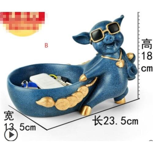 Resin creative living room house move new home key storage rat year mascot decoration