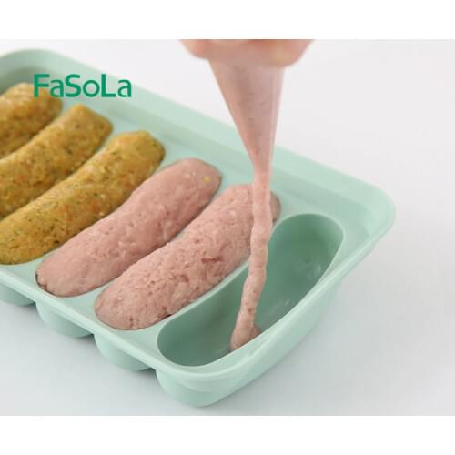 Fasola Home DIY Sausage Or Meatball Mould Childrens Supplementary Food Silicone Hot Dog mold