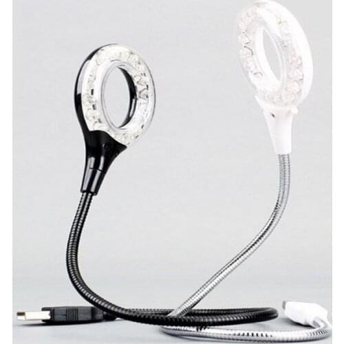 Flexible 18 LED Portable USB LED Desk Table Book Light Night Lamp Reading Study Office Camping Lighting With 4X Magnifying Glass