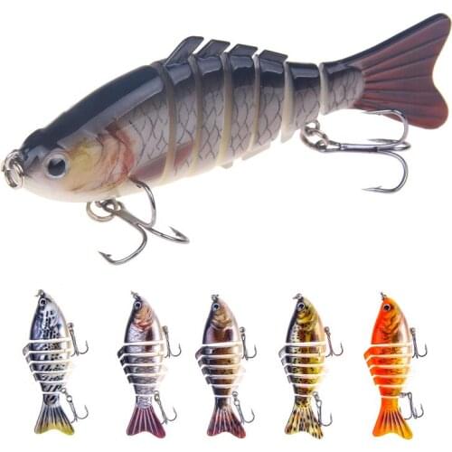 Hot Sale 7 Section 10cm/16g Artificial Multi Jointed Fish Lure Sinking Wobblers Crankbait Fishing Tackle For Bass Isca 5 Colors