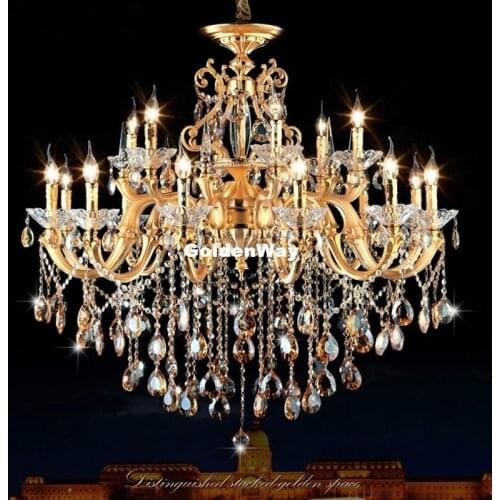 Modern European E14 Crystal Chandelier Living Room lustres Hanging Lamp Zinc Alloy AC Chandeliers Crystal Home Indoor Lamps