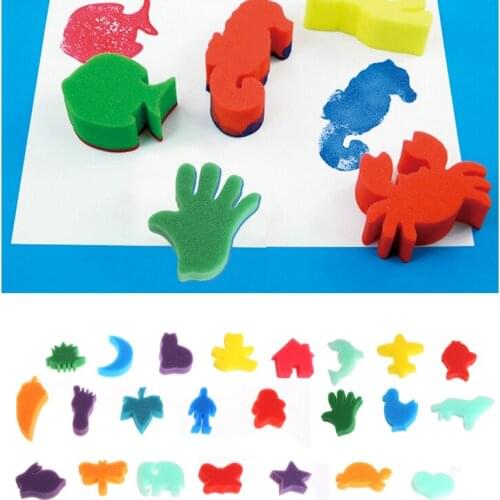 Art Craft Painting,24Pcs Sponge Set Children Kids Art Craft Painting DIY Toy Home Education School