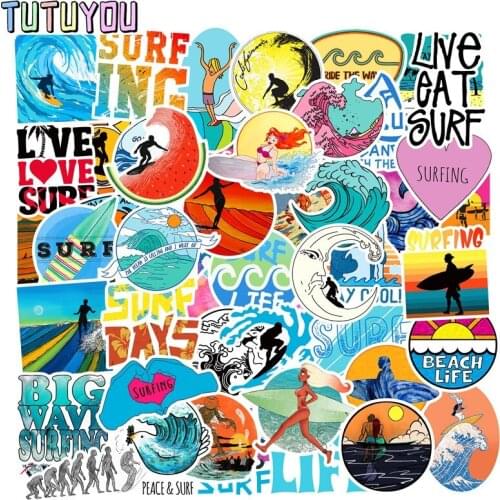 PC2050 50pcs/set Summer Beach Cool Surfing Scrapbooking Stickers Decal For Guitar Laptop Luggage Car Fridge Graffiti Sticker