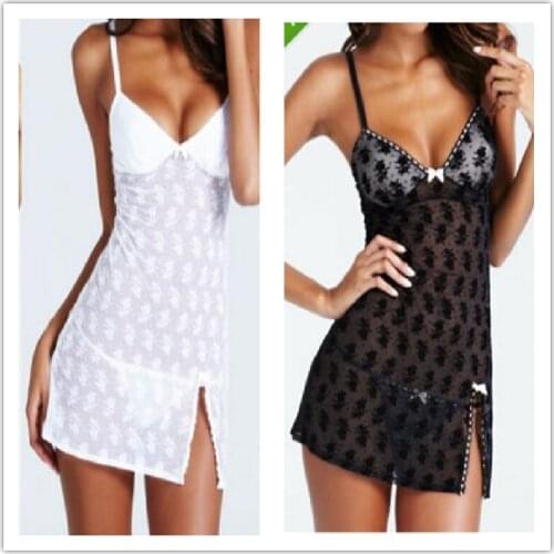 Sexy Nightclub Secretary Nightdress Europe And America Suspender Lace Underwear Sleepwear Factory Direct Sales Nightgown