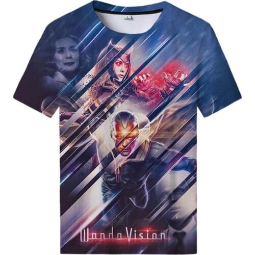 2021 Wandavision Season 8 Print T Shirt Men Women Fashion Tops Hip Hop T Shirt Harajuku Streetwear T Shirt