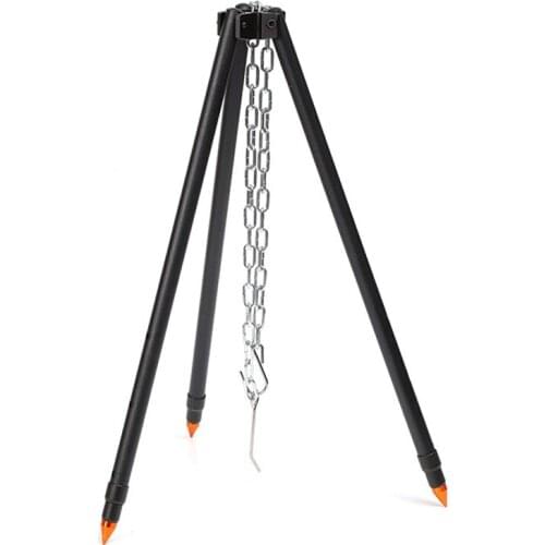 Camping Tripod Fire Hanging Pot Outdoor Campfire Cookware Picnic Grill Collapsible Cooking Tripod Outdoor Party BBQ