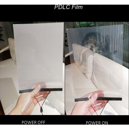 SUNICE 4"x3" White Smart Film PDLC Switchable Film Self Adhesive Sticker Decals Power Supply Control Privacy Film Customized