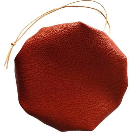 Portable 15'' Leather Tinder & Possibles Pouch Bushcraft Drawstring Storage Bag Brown