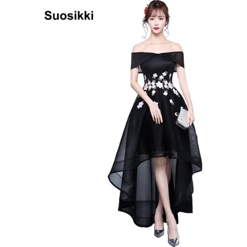 Suosikki Hot Sale Elegant short front long back Evening Dress 2017 Cheap Formal import occasion dresses Robe De Soiree