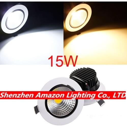 Super Bright 15W COB LED Downlight Recessed Foyer LED Ceiling Down Spot Light 85-265V 1pc free shipping