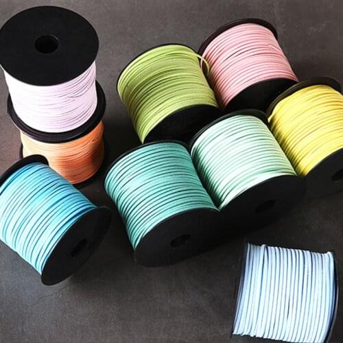 Suede Leather Rope Diy Handmade Jewelry Accessories Double-Sided Velvet Leather Rope High Quality 3Mmx90M Leather Velvet Rope