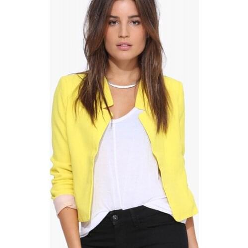 Blazers Women 2021 Autumn Casual Womens Blazer Candy Color Cardigan Notched Collar Fashion Ladies Jacket Coat Blazer Feminino