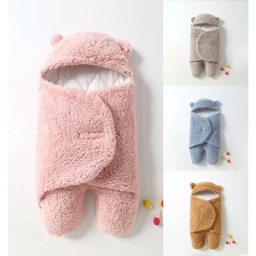 2021 Winter Baby Cute Sleeping Bags Bedding Warm Plush Babies Blanket Swaddle Wrap Receiving Blankets Sacos De Dormir Para Bebe