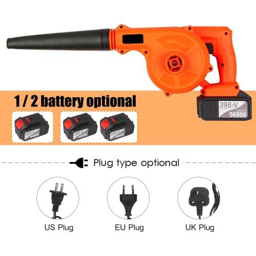21V 2 in 1 Cordless Leaf Blower Sweeper and Vacuum Electric Air Blower Computer Cleaner Garden Power TooL Kit with Suction Hose