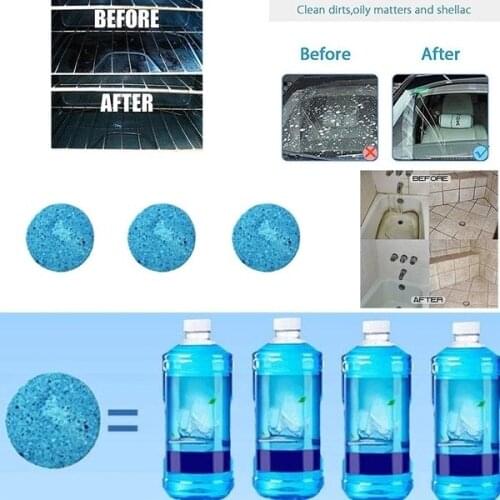 3PCs=12LGlass Water for Car Windshield Screen Washer Car Window Cleaning Compact Effervescent Tab Window Repair Auto Accessories