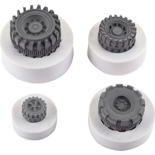 4pcs/set Kitchen Baking Sugarcraft Decorating Mould Silicone Mold Tires Wheel Cartoon Fondant Cake Molds Chocolate Mould