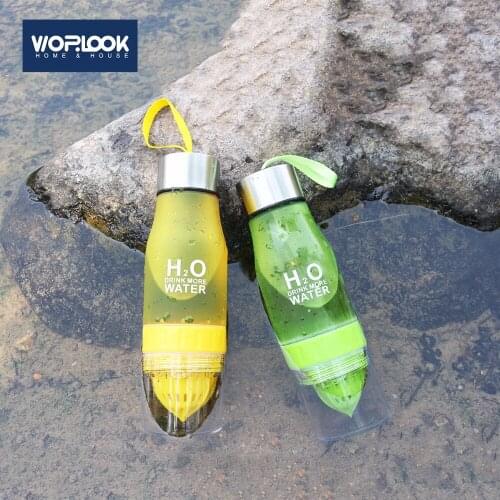 5 PCS 650ml Colorful Creative Frosted Lemon Cup Portable Outdoor Sports Kettle Student Kids Fruit Infusion Tea Water Bottle