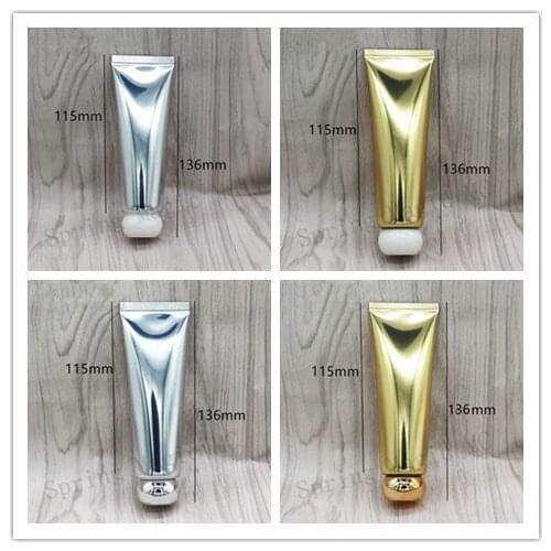 50PCS NEW 50ml Shiny Gold/Silver Soft Tube With Round Cover, Cream Cosmetic Packaging Tube 50g Plastic Soft tube Skin Care Hose