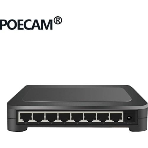 8port gigabit switch 16G capacity supply power 12V1A computer office type transfer speed 1000Mbps plastic case with LED display