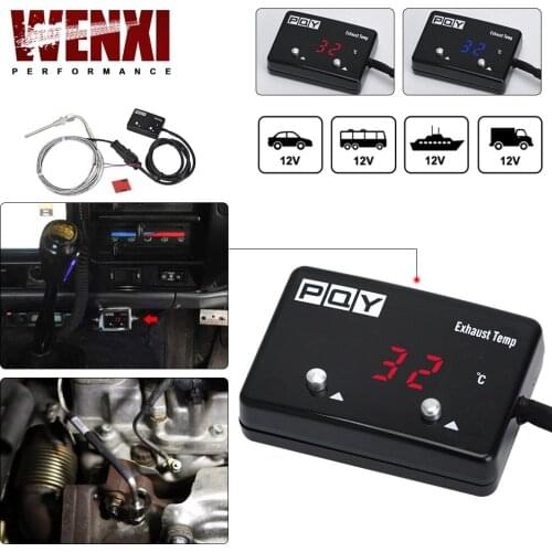 Car Exhaust Temp Gauge Exhaust Gas Meter Digital With Sensor EXT Temperature Meter Turbo for 4WD Hilux Patrol EGT WX-TAG06-QY