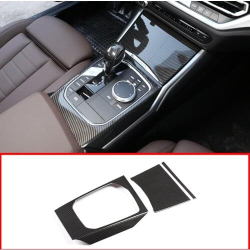 For BMW G20 G28 325 3 Series 2019 2020 ABS Carbon Fiber Chrome Car Center Console Gear Shift Decoration Panel Cover Trim