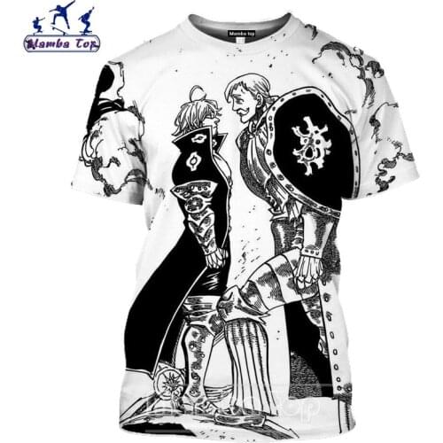 The Seven Deadly Sins T Shirt 3D Print Anime Hawk Men Tshirt Short Sleeve Women Tees Tops Mens T-shirts Hip Hop Sportswear E002