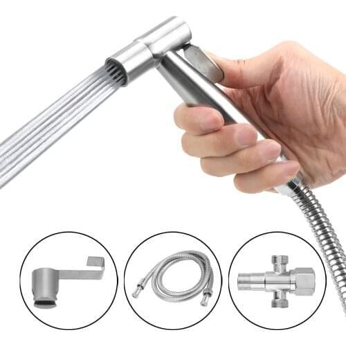 With Shower Hose for Bathroom Handheld Toilet Bidet Sprayer Set Hand Sprayer Shower Head Stainless Steel Bidet Faucets