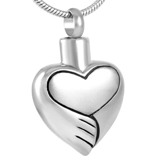 IJD8478 Feather Wing Engrave Heart Memorial Ash Necklace Stainless Steel Cremation Ashes Keepsake Urn Pendant Necklace Jewelry